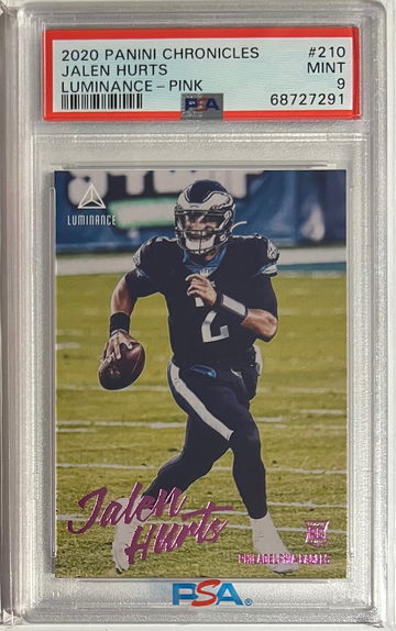 2020 Chronicles Luminance PINK Jalen Hurts Eagles Rookie PSA 9