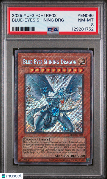 2025 Yu-Gi-Oh! Rp02-Retro Pack 2 Blue-Eyes Shining DRG PSA 8 #EN096