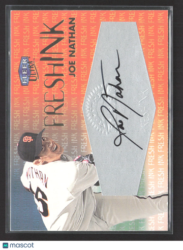 1999 Fleer Ultra Fresh Ink Joe Nathan 0118/1000 Auto