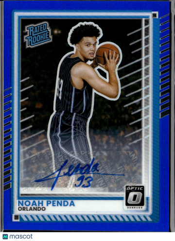 Noah Penda 2025 Panini Donruss Optic Prizm Auto Blue Orlando Magic
