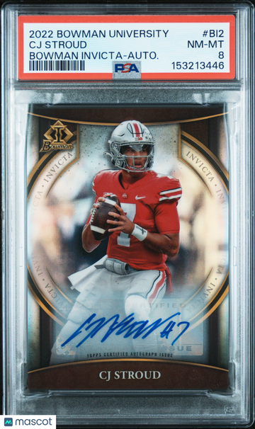 2022 Bowman University Invicta CJ Stroud #BI2 Auto /99 PSA 8