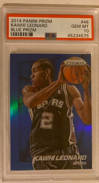 KAWHI LEONARD 14-15 (2nd Year!!) Prizm BLUE PRIZM SP 76/99!!! PSA 10! Pop 3! SUPER LOW POP!!!