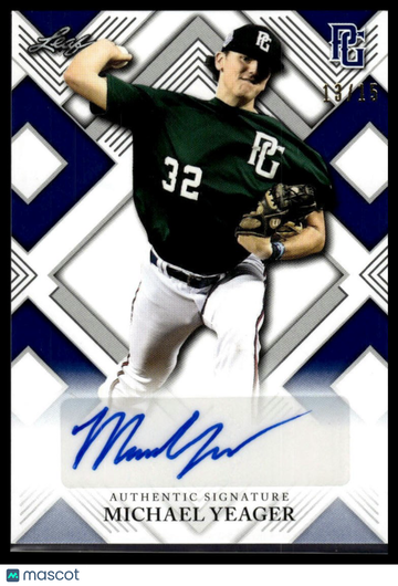 2023 Leaf Perfect Game National Showcase Michael Yeager #AU-MY1 Autographs Black SN AU