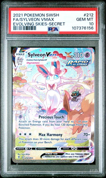 2021 Pokemon Sword and Shield Evolving Skies Secret Rare Sylveon Vmax #212 PSA 10
