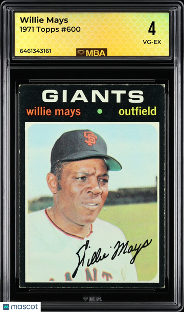 1971 Topps Willie Mays #600 MBA 4