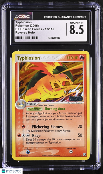2005 Pokemon EX Unseen Forces Typhlosion Reverse Holo 17/115 CGC 8.5 #17/115