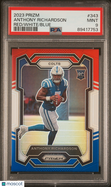 2023 Panini Prizm Anthony Richardson #343 Red White Blue Rookie PSA 9