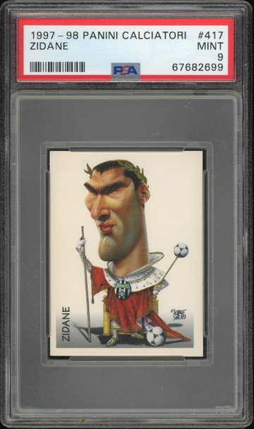 1997 Panini Calciatori Zinedine Zidane #417 PSA 9 POP 1 None Higher