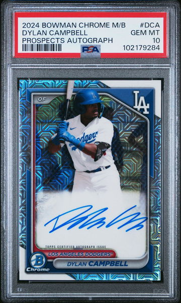 2024 Bowman Chrome Mega Box Mojo Dylan Campbell #DCA Auto PSA 10