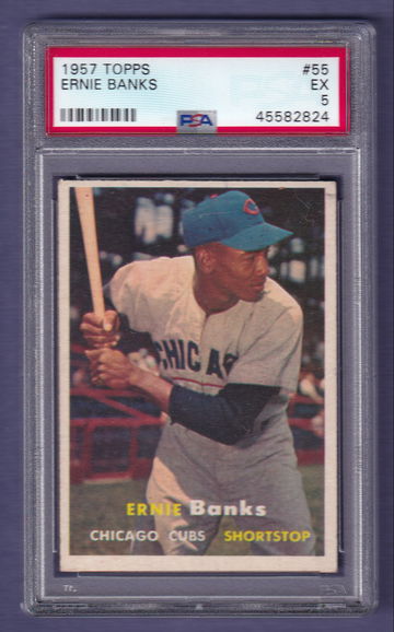 1957 Topps #55 Ernie Banks PSA 5