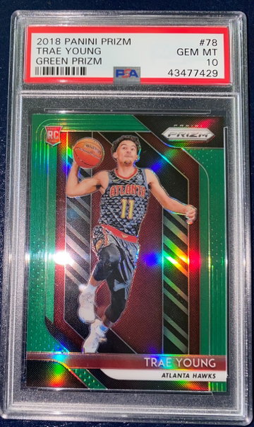 Trae Young 2018-19 Panini Prizm #78 Green Prizm PSA 10