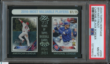 2024 Topps Heritage Mike Trout Kris Bryant #209 Chrome Black Border Base Set PSA 8 Topps