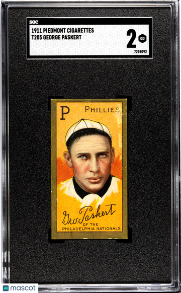 1911 Piedmont Cigarettes (T205) George Paskert SGC 2