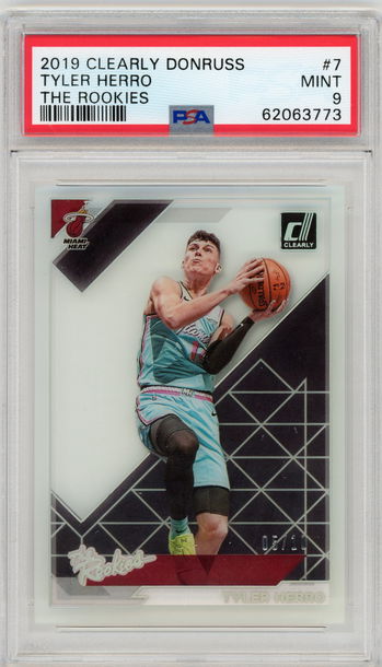 2019 Clearly Donruss Tyler Herro The Rookies Holo Silver #'d /10 SSP PSA 9 #7