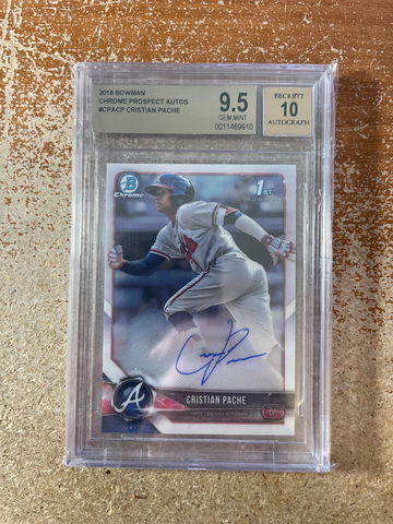 CRISTIAN PACHE 2018 BOWMAN CHROME ROOKIE AUTOGRAPH BGS 9.5/10