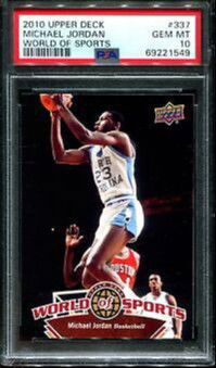 2010 Upper Deck UD World of Sports 337 Michael Jordan University of North Carolina UNC Tar Heels PSA 10 Gem Mint