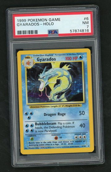 1999 Nintendo Pokemon Game 6 Gyarados Holo PSA 7 NM