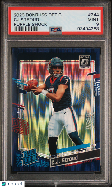 2023 Panini Donruss Optic CJ Stroud #244 Purple Shock PSA 9