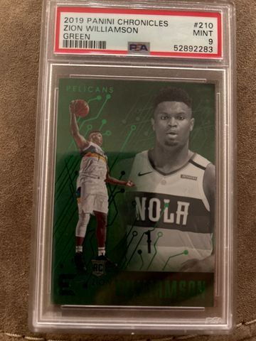 2019 Panini Chronicles Green #210 Zion Williamson RC PSA 9