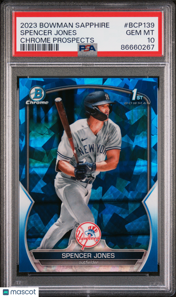 2023 Bowman Sapphire Edition Chrome Prospects Spencer Jones #BCP139 PSA 10