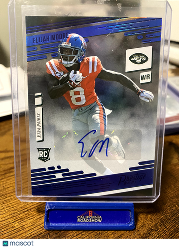 2021 Donruss Elijah Moore #221 Blue Parallel/Variety Rookie Panini Authentic