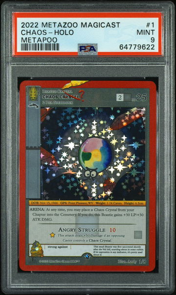 📱🧨2022 Metazoo Magicast Metapoo #1 CHAOS-HOLO | PSA 9 | 🚨🌲LOW PRINT RUN📈👻