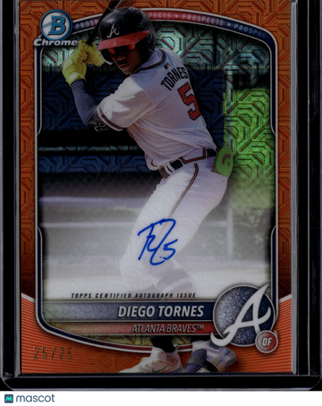 2025 Topps Bowman Chrome Diego Tornes #BMA-DT Orange Mojo Refractor