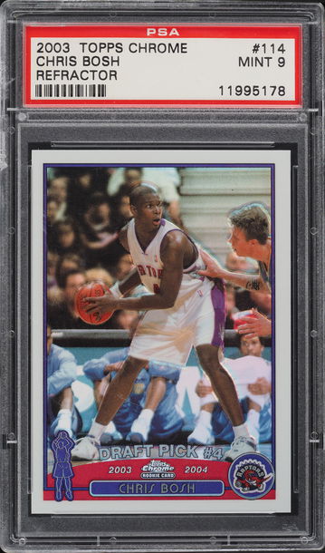 2003 Topps Chrome Refractor Chris Bosh #114 PSA 9