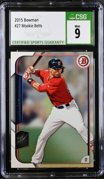 2015 Bowman 27 Mookie Betts CSG 9 Mint