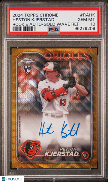 2024 Topps Chrome Rookie Autographs Heston Kjerstad #RAHK Gold Wave PSA 10
