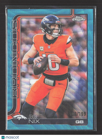 2024 Topps Chrome Bo Nix #88 Aqua Wave /199