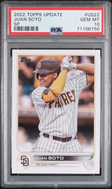 2022 Topps Update Juan Soto US22 Short Print - PSA 10 - San Diego Padres