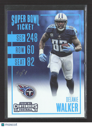 2016 Panini Contenders Football Delanie Walker #100 Super Bowl Ticket