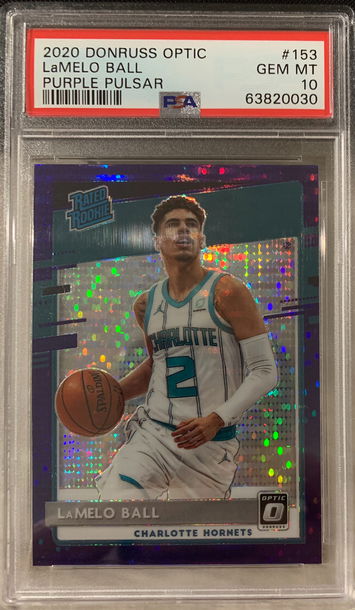 2020 Donruss Optic LaMelo Ball Purple Pulsar PSA 10