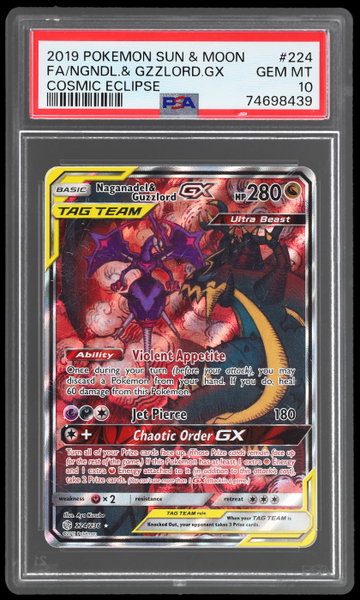 2019 Pokemon Sun And Moon Cosmic Eclipse Guzzlord/naganadel Gx PSA 10