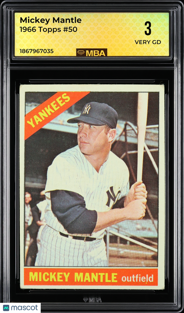 1966 Topps Mickey Mantle #50 MBA 3