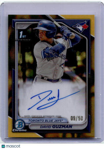 David Guzman 2024 Bowman Chrome Gold Refractor Rookie 1st Bowman 09/50 Topps #CPA-DGN