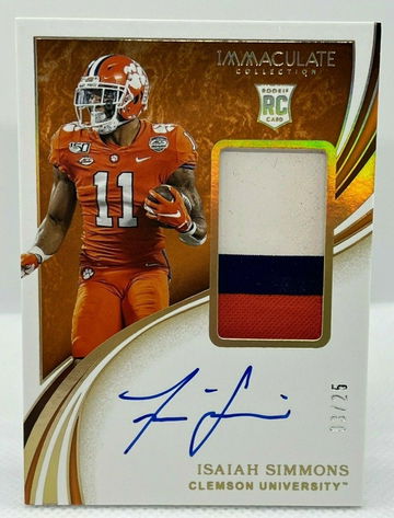 Isaiah Simmons 2020 Immaculate Collegiate Rookie Patch Autographs #126 RPA /25