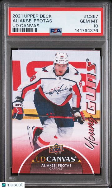 2021-2022 Upper Deck UD Canvas Aliaksei Protas #C367 Young Guns Rookie PSA 10