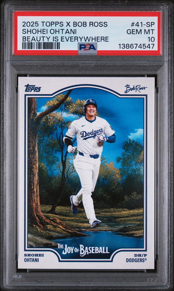 2025 Topps X Bob Ross the Joy of Baseball Beauty Is Everywhere Shohei Ohtani #41SP PSA 10