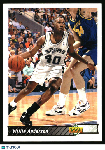 1992-93 Upper Deck Willie Anderson #170 San Antonio Spurs