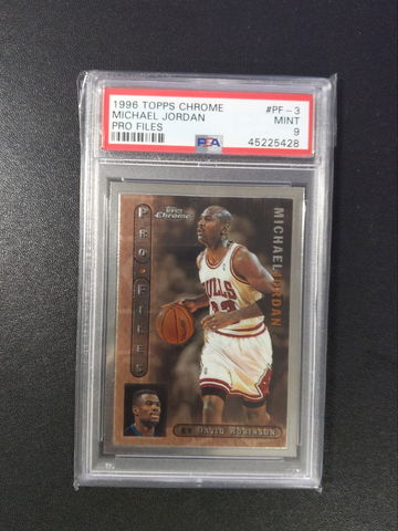 1996 TOPPS CHROME  PRO FILES #PF-3 MICHAEL JORDAN  PSA 9