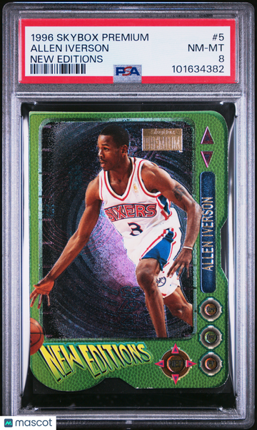 1996 Skybox Premium New Editions Allen Iverson #5 PSA 8 Basketball Trading Card
