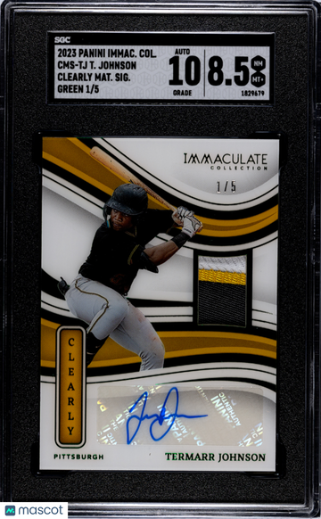 2023 Panini Immaculate Col. Termarr Johnson #CMS-TJ Clearly Mat. Sigs. Green SGC 8.5 Auto 10