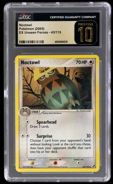 2005 Pokemon EX Unseen Forces Noctowl CGC 10 Pristine