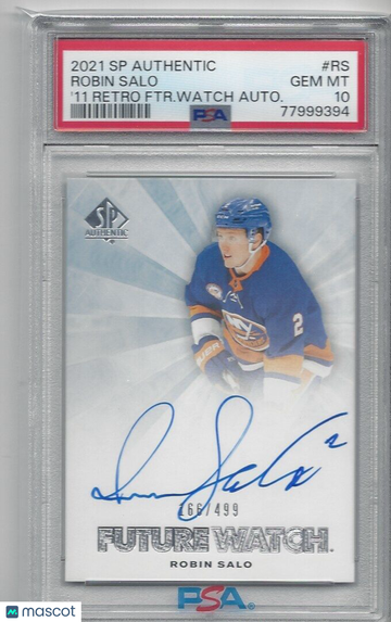 2021 Upper Deck SP Authentic 2011-2012 Retro Future Watch Autographs Robin Salo #RS PSA 10