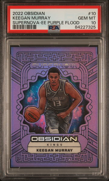 2022 Panini Obsidian Purple Flood Keegan Murray #10 /49 PSA 10