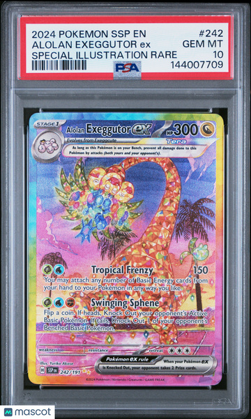2024 Pokemon SSP EN-Surging Sparks Alolan Exeggutor EX Special Illustration Rare PSA 10 #242