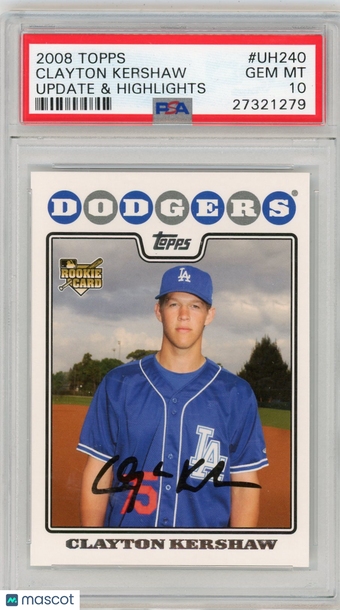 2008 Topps Update & Highlights Clayton Kershaw #UH240 PSA 10