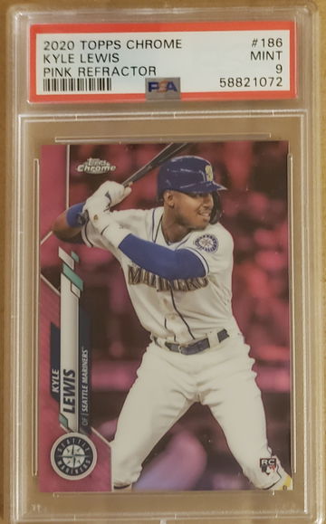2020 Topps Chrome Kyle Lewis Pink Refractor RC #186 PSA 9